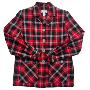 Vintage Pendleton Plaid Shacket Jacket Wool Red Black 49'er Limited Edition #d